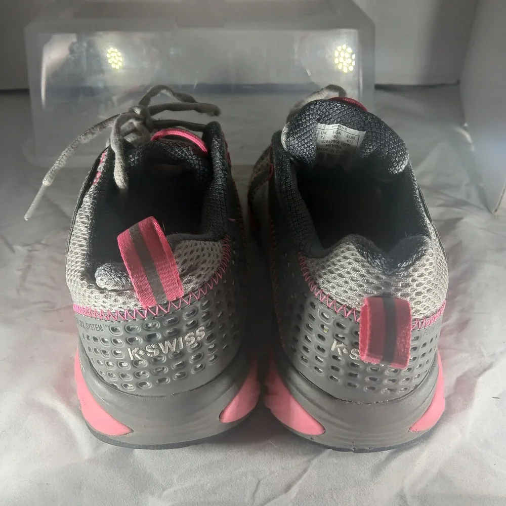 K Swiss Women Running Shoe Gray Pink Guideglide System Size 9.5 Athletic Sneaker